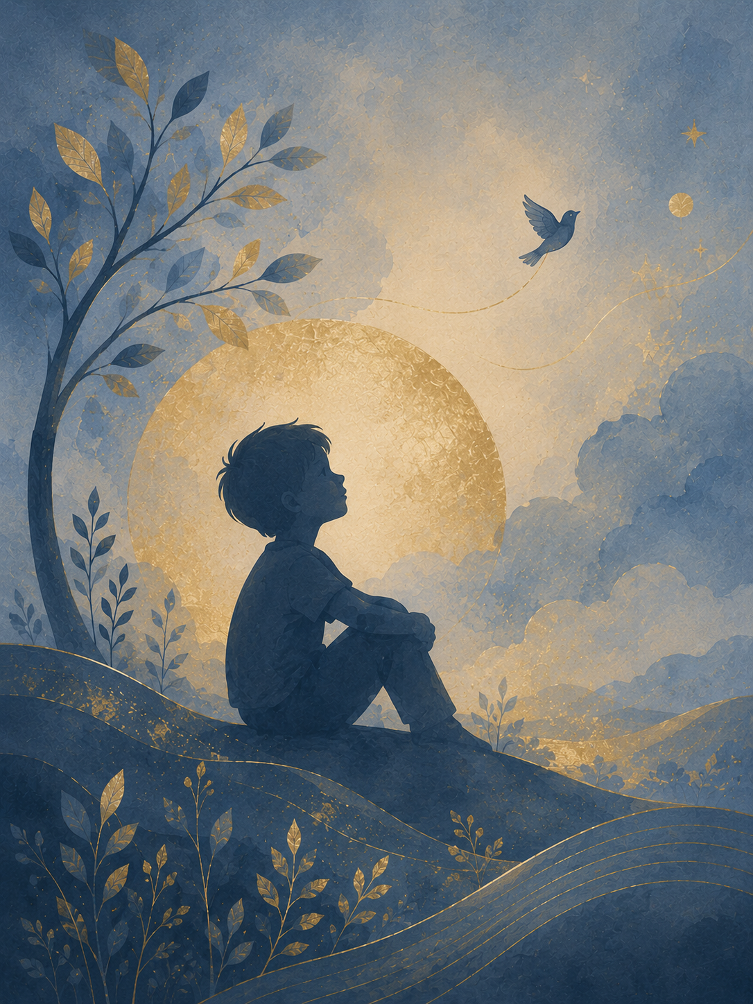 Child sitting under a tree, representing child and adolescent psychiatry